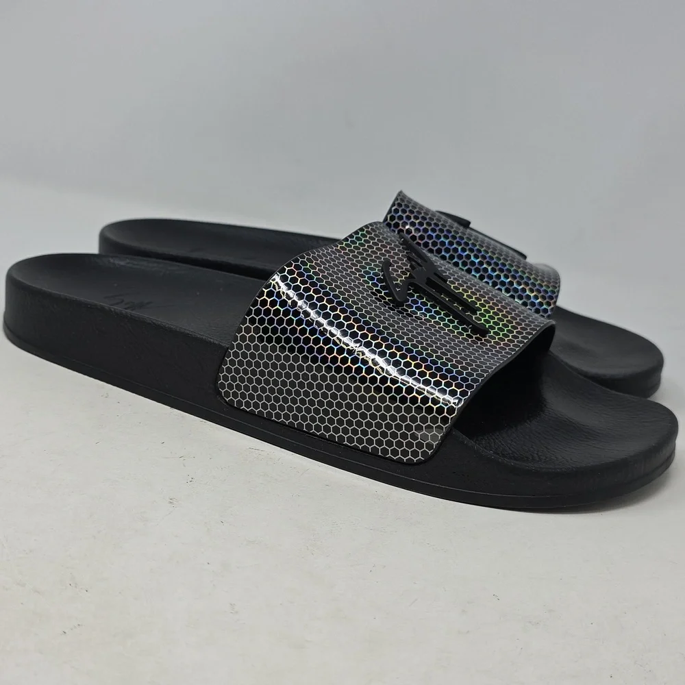 Giuseppe Zanotti Newburel Pool Slides Nero Color Sandals Size 12